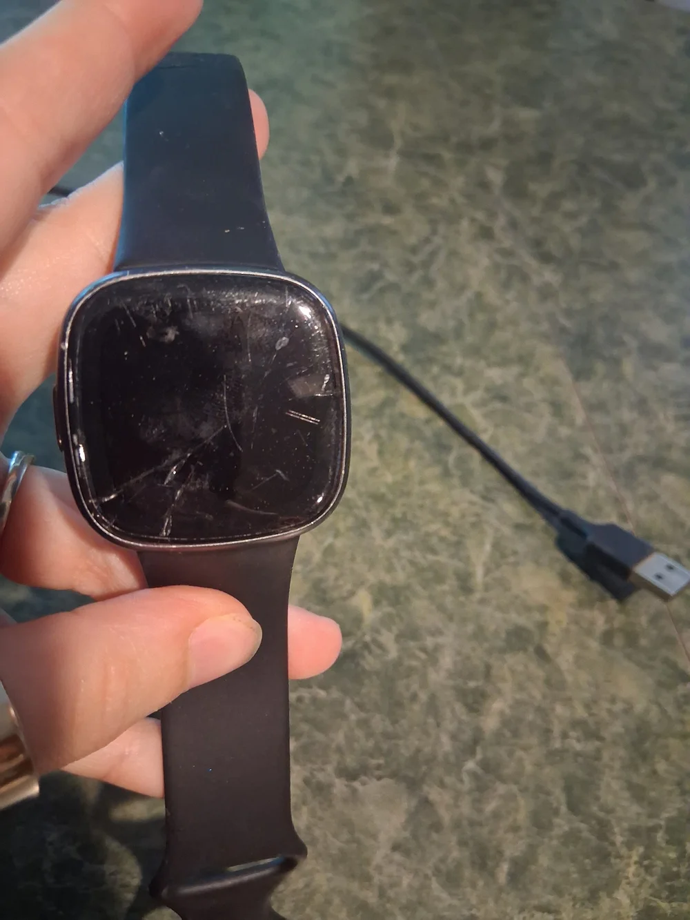 Fitbit Versa-Series 2 Smartwatch - Black Silicone Band
